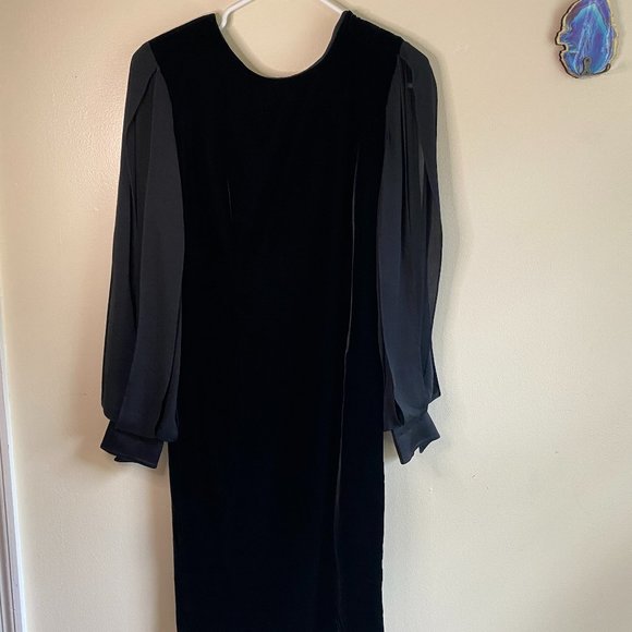 Louis Feraud Black Puff Sleeve Dress - Picture 1 of 8